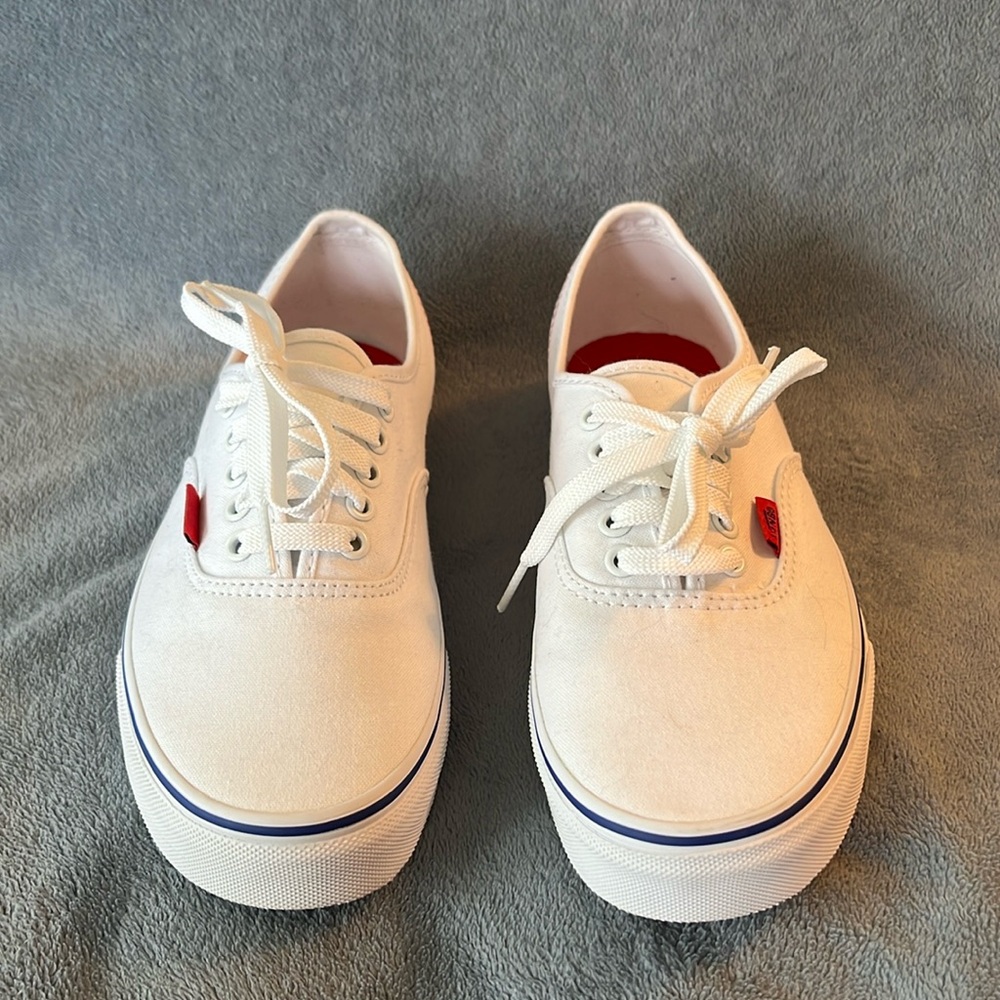 Vans Authentic White Canvas Sneakers. Brand New Men’s 8.0 and Women’s 9.5